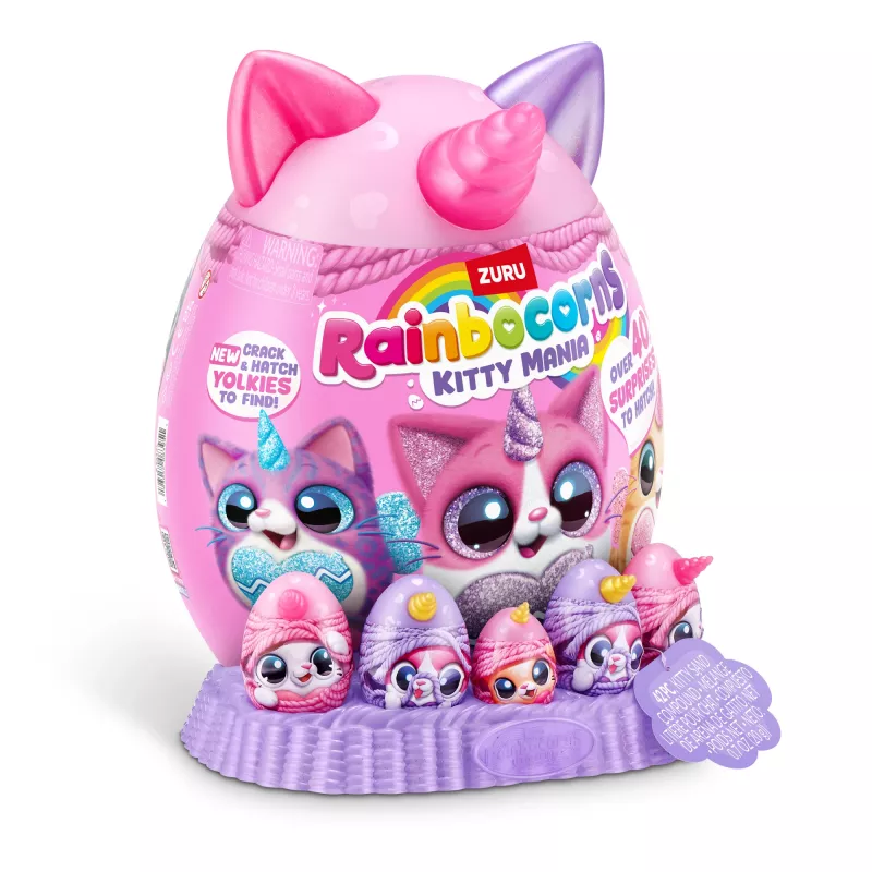 Mīkstā rotaļlieta Zuru Rainbocorns Kitty Mania, daudzkrāsaina, vecumam no 3 gadiem