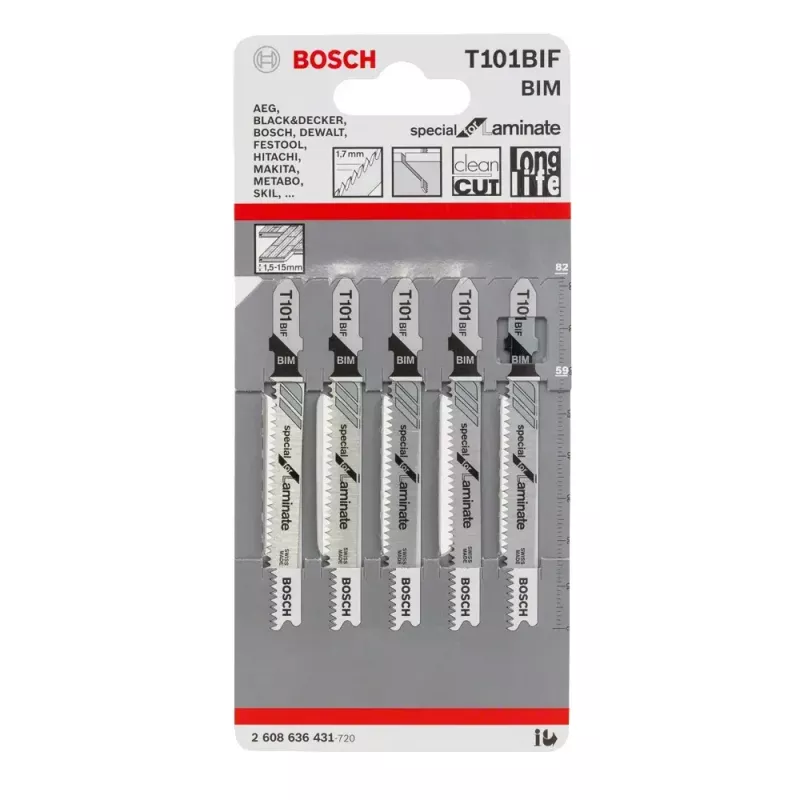 Bosch 2 608 636 431 finierzāģa asmens T 101 BIF Special Bimetal 5 gab.