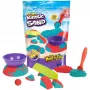 Bērnu kinētiskās smiltis Spinmaster Mold n’ Flow 1.5 lb sarkanā un tirkīza krāsā ar 3 instrumentiem (3+)