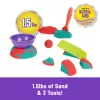 Spin Master Kinetic Sand Mold n' Flow Set rotaļu smiltis, 680 g, sarkanā/tirkīza krāsā, no 3 gadiem