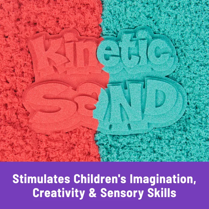 Spin Master Kinetic Sand Mold n' Flow Set rotaļu smiltis, 680 g, sarkanā/tirkīza krāsā, no 3 gadiem