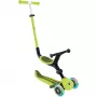 Pusējs skrejritenis GLOBBER Go-Up Active Lights — regulējams augstums, LED gaismas, laima krāsa