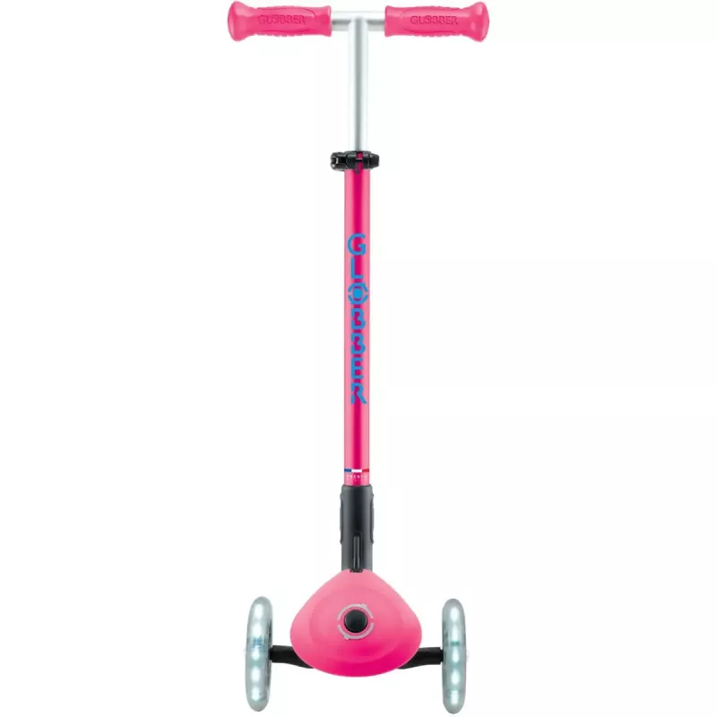 Saliekams skrejritenis GLOBBER Primo Foldable Plus Lights — rozā/gaiši zils