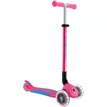Saliekams skrejritenis GLOBBER Primo Foldable Plus Lights — rozā/gaiši zils