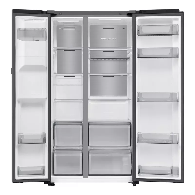 Samsung RS80F64KEF brīvi stāvošs side-by-side ledusskapis 640 L Melns