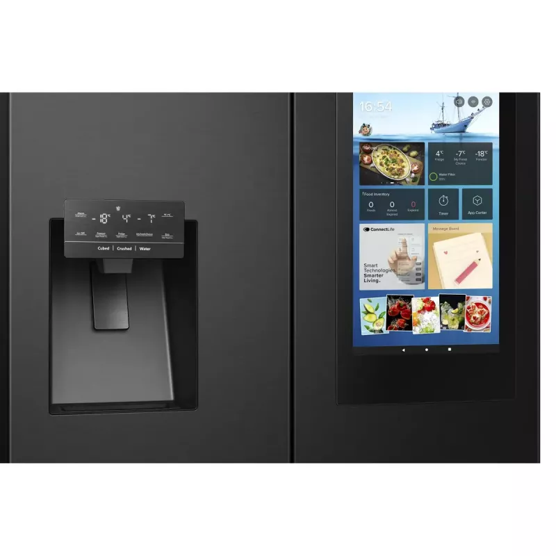 Hisense RQ760N4IFE brīvstāvošs vairāku durvju ledusskapis, 577 L, melns