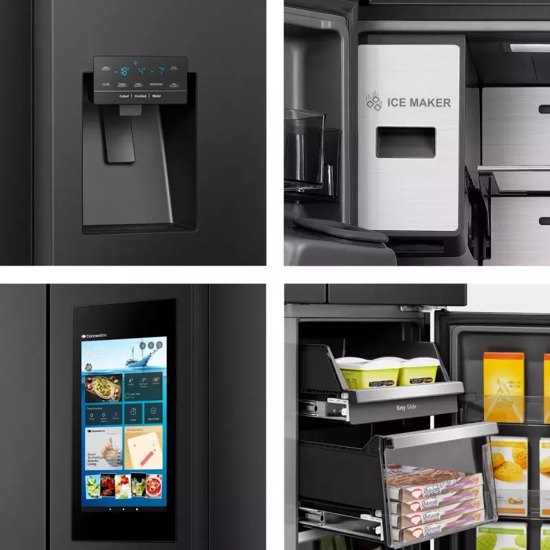 Hisense RQ760N4IFE brīvstāvošs vairāku durvju ledusskapis, 577 L, melns