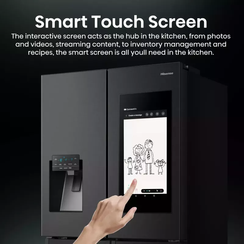 Hisense RQ760N4IFE brīvstāvošs vairāku durvju ledusskapis, 577 L, melns