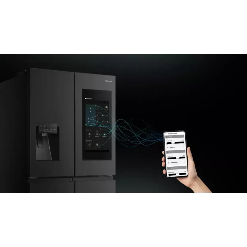 Hisense RQ760N4IFE brīvstāvošs vairāku durvju ledusskapis, 577 L, melns
