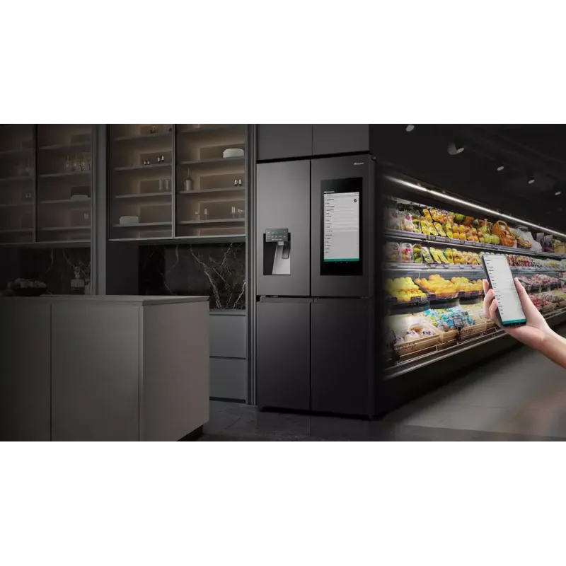 Hisense RQ760N4IFE brīvstāvošs vairāku durvju ledusskapis, 577 L, melns