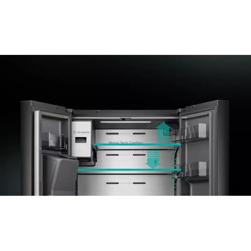 Hisense RQ760N4IFE brīvstāvošs vairāku durvju ledusskapis, 577 L, melns