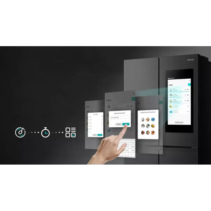 Hisense RQ760N4IFE brīvstāvošs vairāku durvju ledusskapis, 577 L, melns