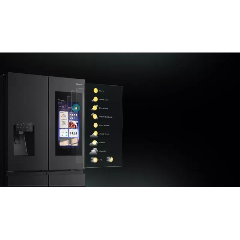 Hisense RQ760N4IFE brīvstāvošs vairāku durvju ledusskapis, 577 L, melns
