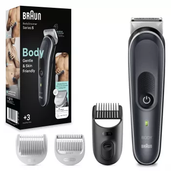 Braun BodyGroomer 5 BG5340 ķermeņa matu griezējs ar SkinShield tehnoloģiju un 2 stiprinājumiem