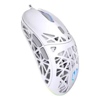 Vadu spēļu pele ENDORFY LIV Onyx White — ambidekstrāla, optiskā 12000 DPI, 6 pogas, 1.8 m kabelis