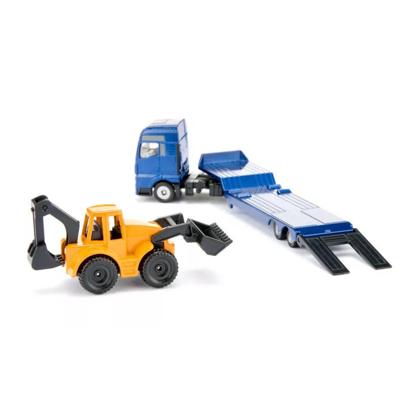 Siku MAN kravas auto ar ekskavatoru-iekrāvēju, 1:87