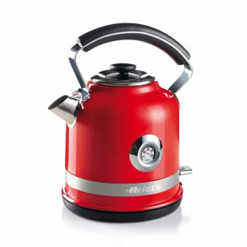 Ariete 2854 Moderna elektriskā tējkanna, 2000 W, 1.7 L, 360° bezvadu, automātiska izslēgšanās, noņemams filtrs, redzams ūdens līmenis, termometrs, sarkana