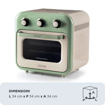 Ariete 4632 Gaisa fritējs un cepeškrāsns Vintage, 1400W, 2in1, Tilpums 16L, Piederumi komplektā, Taimeris 60 minūtes, Dubultais stikls, Zaļš