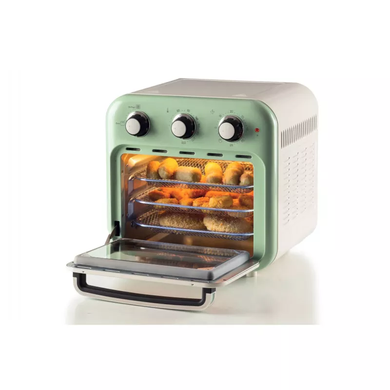 Ariete 4632 Gaisa fritējs un cepeškrāsns Vintage, 1400W, 2in1, Tilpums 16L, Piederumi komplektā, Taimeris 60 minūtes, Dubultais stikls, Zaļš