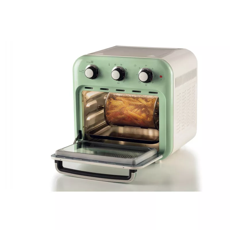 Ariete 4632 Gaisa fritējs un cepeškrāsns Vintage, 1400W, 2in1, Tilpums 16L, Piederumi komplektā, Taimeris 60 minūtes, Dubultais stikls, Zaļš