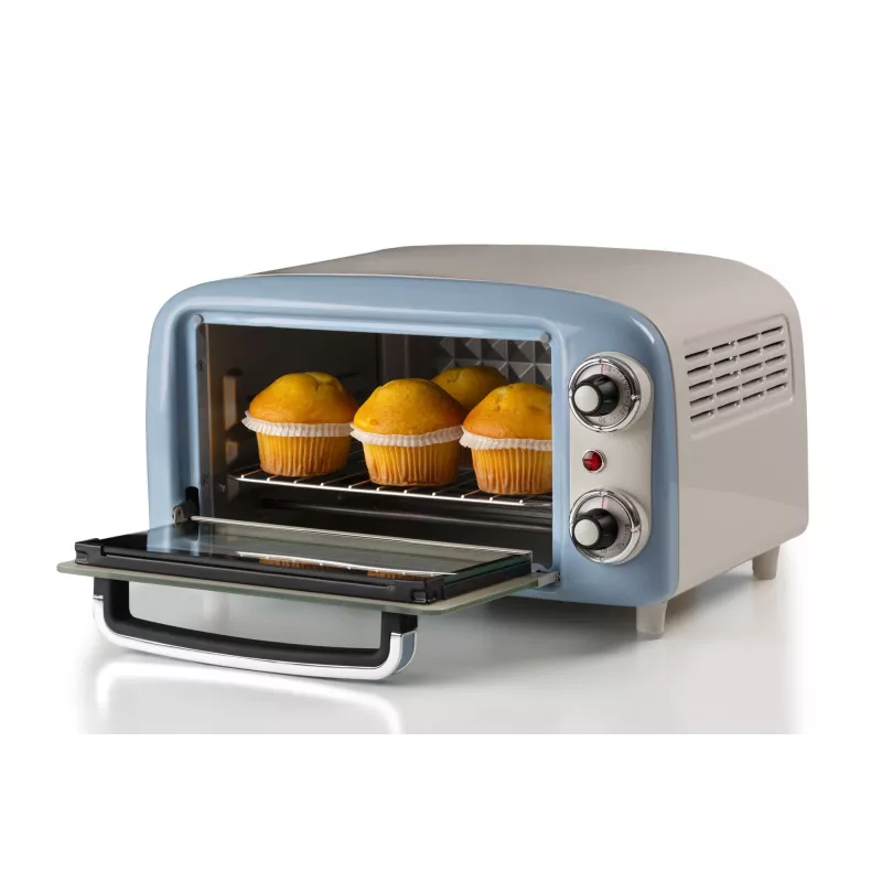 Ariete 3919 Vintage Elektriskā Cepeškrāsns, 800W, 10L, Dubultstikls, Retro, Zila