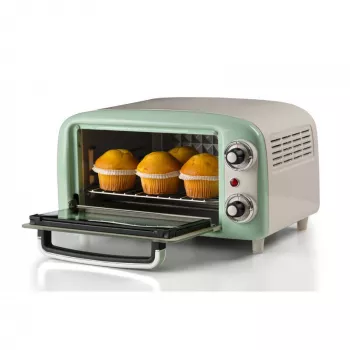 Ariete 3919 Elektriskā cepeškrāsns Vintage, 800W, 10L, dubultstikls, retro, zaļa