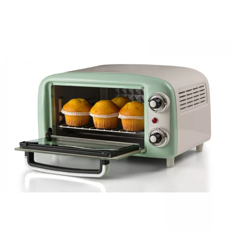 Ariete 3919 Elektriskā cepeškrāsns Vintage, 800W, 10L, dubultstikls, retro, zaļa