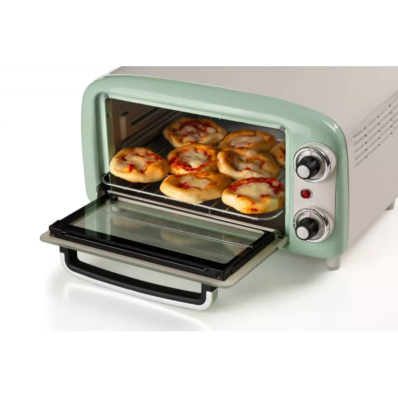 Ariete 3919 Elektriskā cepeškrāsns Vintage, 800W, 10L, dubultstikls, retro, zaļa