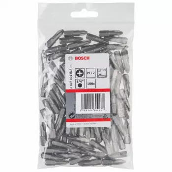 Bosch 2607001514 skrūvgrieža uzgalis PH2 25 mm 100 gab. sešstūra kāts