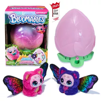 Hatchimals Bloomables Kittyfly Pārsteiguma Rotaļlieta, Interaktīvs Plīšs ar Atkārtotu Dubulto Atklāšanu, vairāk nekā 100 Skaņu un Reakciju Lomu Spēlēm (Stili Atšķiras), Elektronisks Mājdzīvnieks Bērniem no 5 Gadiem
