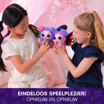 Hatchimals Bloomables Kittyfly Pārsteiguma Rotaļlieta, Interaktīvs Plīšs ar Atkārtotu Dubulto Atklāšanu, vairāk nekā 100 Skaņu un Reakciju Lomu Spēlēm (Stili Atšķiras), Elektronisks Mājdzīvnieks Bērniem no 5 Gadiem