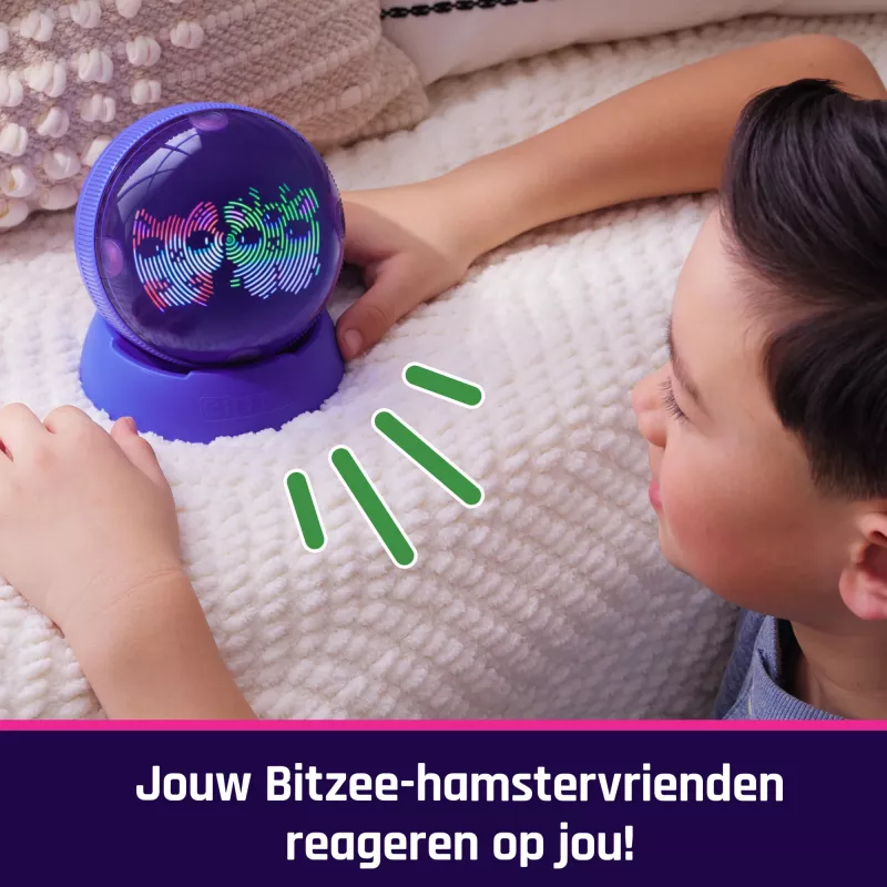 Interaktīvā rotaļlieta Bitzee Hamster Ball Spinmaster ar 20+ digitāliem kāmjiem, ripo un reaģē uz pieskārienu, AA baterija, daudzkrāsaina