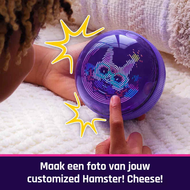 Interaktīvā rotaļlieta Bitzee Hamster Ball Spinmaster ar 20+ digitāliem kāmjiem, ripo un reaģē uz pieskārienu, AA baterija, daudzkrāsaina
