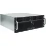 Servera korpuss INTER-TECH IPC 4U-4708 — 4U, melns, ATX/PS2 barošanas bloks, 4x priekšējie 80mm ventilatori, 2x aizmugurējie 80mm ventilatori, 2.5/3.5 collu HDD