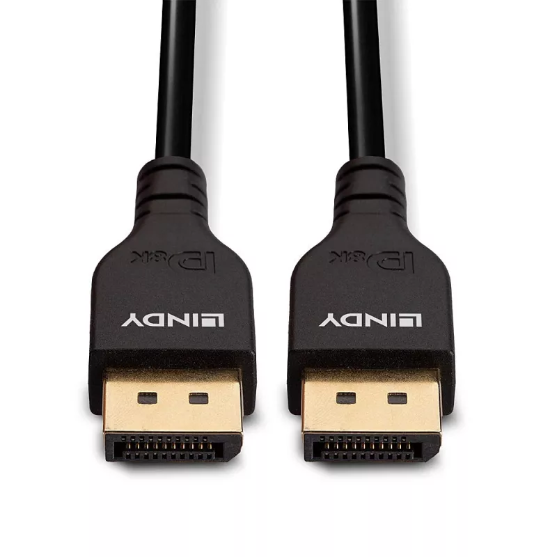 Lindy 1m Slim DisplayPort 1.4 kabelis, 1 m, DisplayPort, DisplayPort, tēviņš, tēviņš, 7680 x 4320 pikseļi