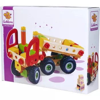 Konstruktora komplekts Simba-Dickie Eichhorn Constructor Trucks — 135 detaļas, transportlīdzekļu un bloku elementi būvēšanai
