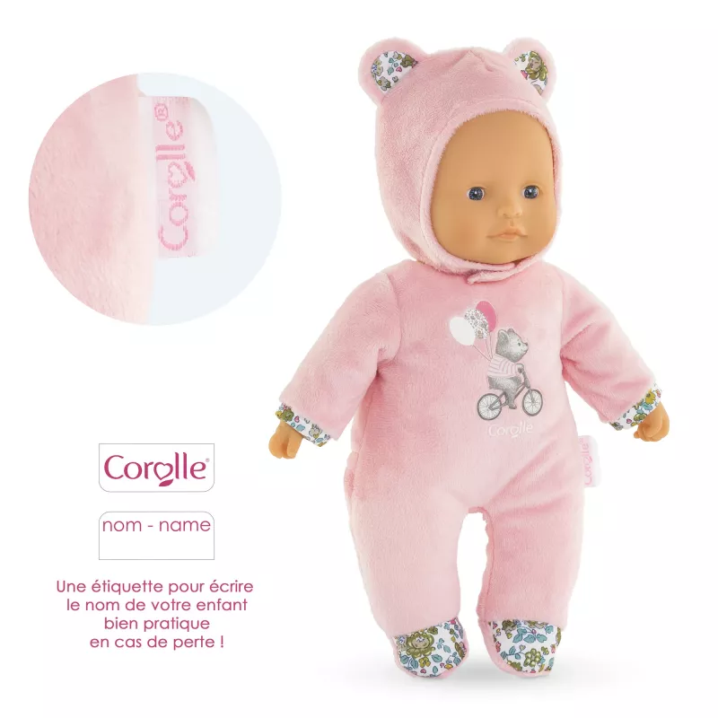 Mīkstā rotaļlieta lācītis Simba‑Dickie Corolle Mon Doudou Corolle Sweetheart rozā – mierinājuma plīša lelle
