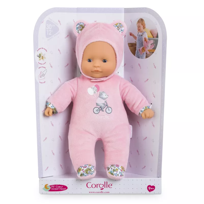Mīkstā rotaļlieta lācītis Simba‑Dickie Corolle Mon Doudou Corolle Sweetheart rozā – mierinājuma plīša lelle