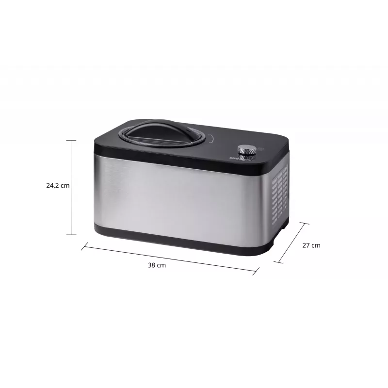 Unold 48826 EVA saldējuma un jogurta automāts ar kompresoru, 1,5 L, 120 W, melns, nerūsējošs tērauds