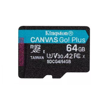 Kingston Technology 64GB microSDXC Canvas Go Plus Gen4 200R A2 U3 bez adaptera