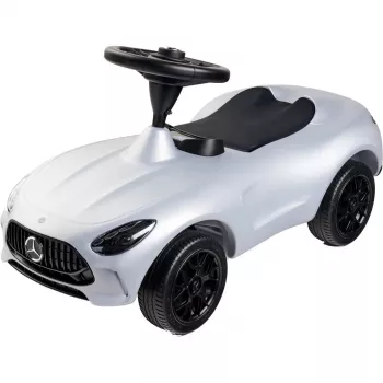 Bērnu braucamrīks Simba-Dickie BIG Mercedes-AMG GT sudrabā/melnā – stūmējs/kāju pedāļu auto