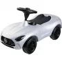 Bērnu braucamrīks Simba-Dickie BIG Mercedes-AMG GT sudrabā/melnā – stūmējs/kāju pedāļu auto