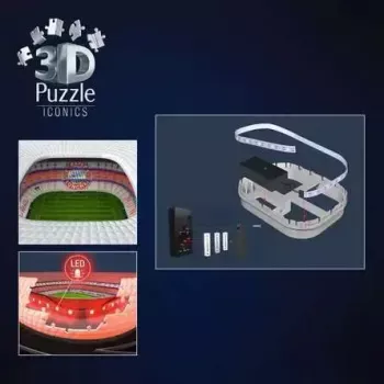 3D Puzle Ravensburger Iconics Allianz Arena ar apgaismojumu, 216 gabali