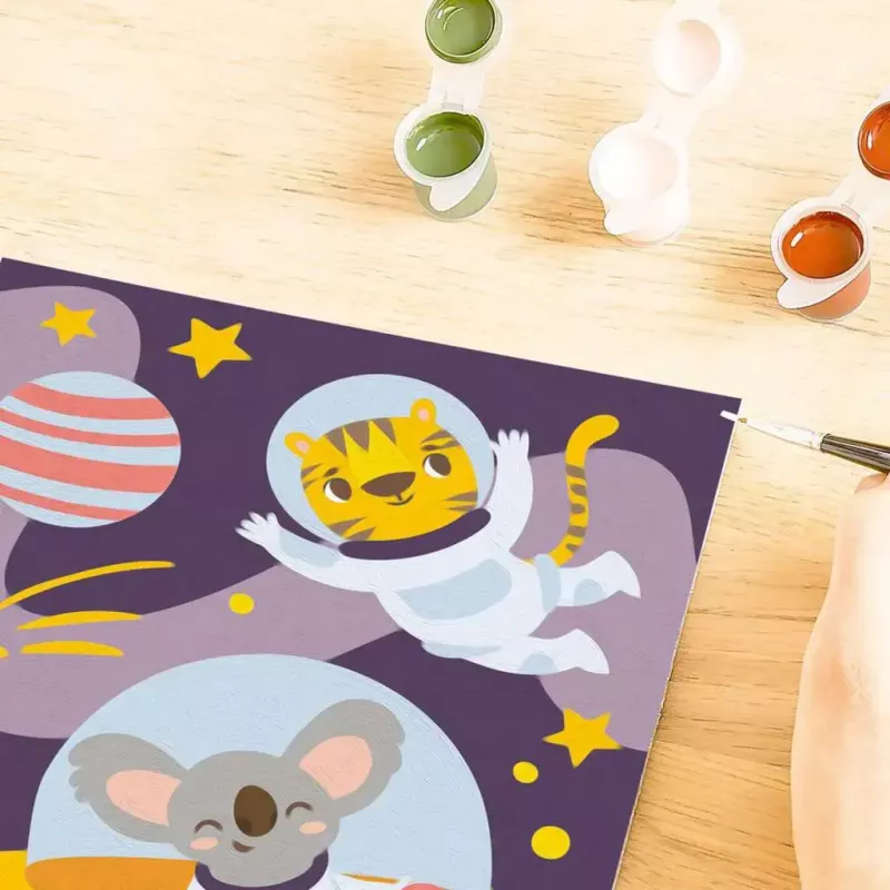 Krāsošanas komplekts pēc numuriem Ravensburger CreArt – “Dzīvnieki kosmosā”