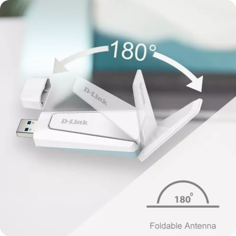 D-Link Wi-Fi 6 AX1800 USB 3.0 dongle, bezvadu, USB, WLAN, 1800 Mbit/s