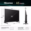 Hisense 32A5Q 81.3 cm (32 colli) Full HD QLED Smart TV Wi-Fi Melns