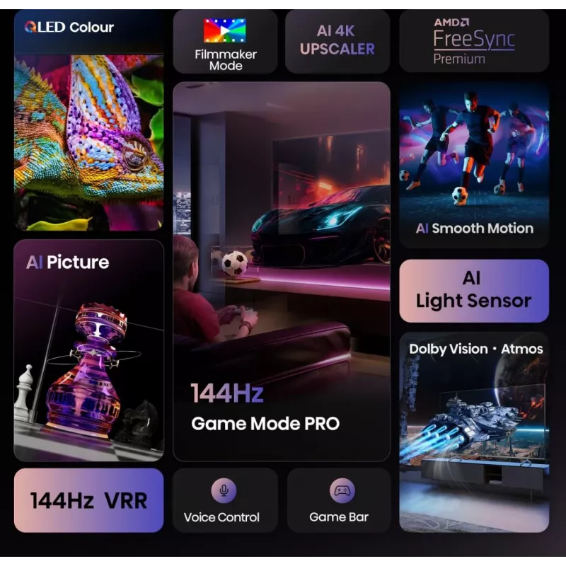 Hisense 85E77Q PRO 2.16 m (85 colli) 4K Ultra HD Smart TV Wi-Fi Melns