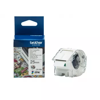 Brother CZ-1004 nepārtraukta etiķešu lente 2.5cm x 5m balta