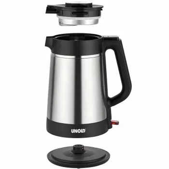 Unold 18715 elektriskā tējkanna 1.5 L 1800 W melna, nerūsējošais tērauds