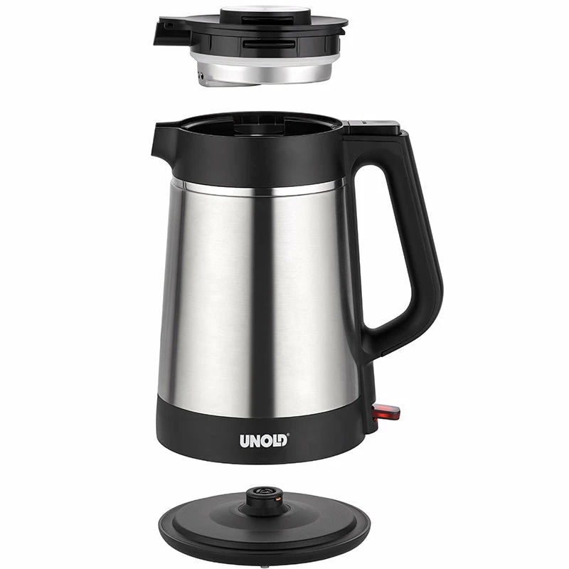 Unold 18715 elektriskā tējkanna 1.5 L 1800 W melna, nerūsējošais tērauds